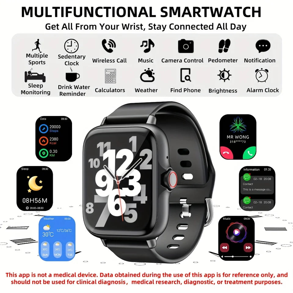 1.83" Full Touch Screen Fitness Activity Tracker Watch, Women/Men Sports Smart Watch, Make/Answer Call Smartwatch, with Multi-Sport Modes, Wireless Call and Answer, Pedometer,  Sport Smart Fitness Watches for Android Phones