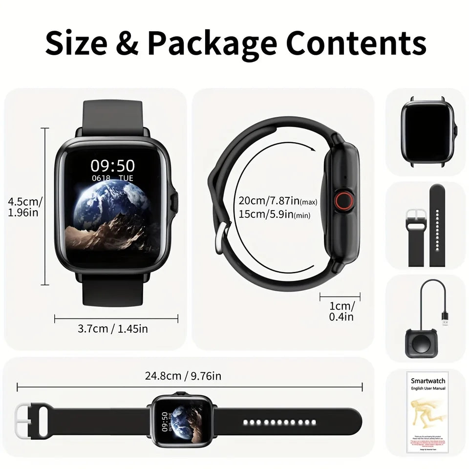 1.83" Full Touch Screen Fitness Activity Tracker Watch, Women/Men Sports Smart Watch, Make/Answer Call Smartwatch, with Multi-Sport Modes, Wireless Call and Answer, Pedometer,  Sport Smart Fitness Watches for Android Phones