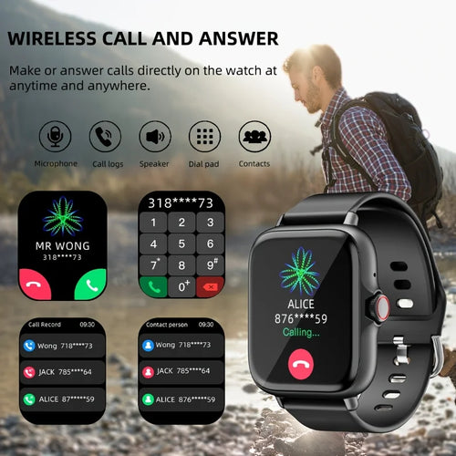 1.83" Full Touch Screen Fitness Activity Tracker Watch, Women/Men Sports Smart Watch, Make/Answer Call Smartwatch, with Multi-Sport Modes, Wireless Call and Answer, Pedometer,  Sport Smart Fitness Watches for Android Phones